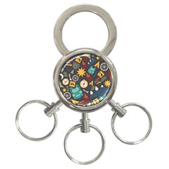 Compass Cypress Chair Arrow Wheel Star Mountain 3-ring Key Chains by Mariart