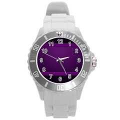 Board Purple Line Round Plastic Sport Watch (l) by Mariart