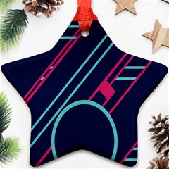 Flag Blue Orange Circle Polka Hole Space Ornament (star)