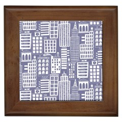 Building Citi Town Cityscape Framed Tiles by Mariart