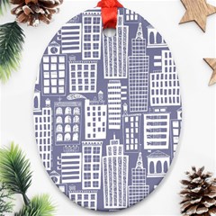 Building Citi Town Cityscape Ornament (oval)