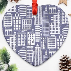 Building Citi Town Cityscape Ornament (heart)