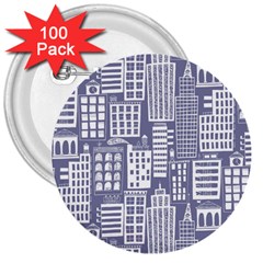 Building Citi Town Cityscape 3  Buttons (100 Pack)  by Mariart