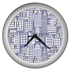 Building Citi Town Cityscape Wall Clocks (silver) 