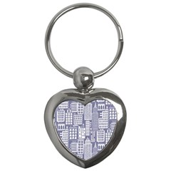 Building Citi Town Cityscape Key Chains (heart) 