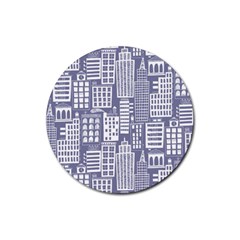 Building Citi Town Cityscape Rubber Coaster (round) 