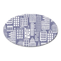 Building Citi Town Cityscape Oval Magnet by Mariart