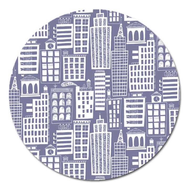 Building Citi Town Cityscape Magnet 5  (Round)