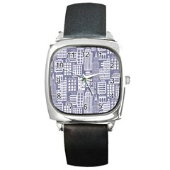 Building Citi Town Cityscape Square Metal Watch by Mariart