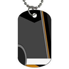 Flag Grey Orange Circle Polka Hole Space Dog Tag (one Side)