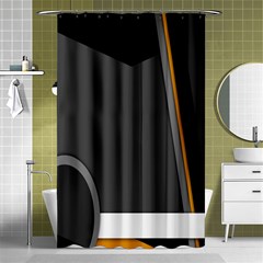 Flag Grey Orange Circle Polka Hole Space Shower Curtain 48  X 72  (small) 