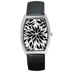 Flower Fish Black Swim Barrel Style Metal Watch by Mariart