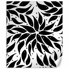 Flower Fish Black Swim Canvas 8  X 10  by Mariart