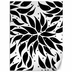 Flower Fish Black Swim Canvas 36  X 48   by Mariart