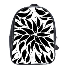 Flower Fish Black Swim School Bags(large)  by Mariart