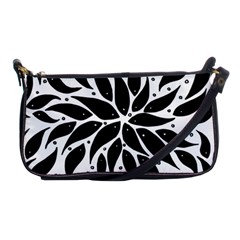 Flower Fish Black Swim Shoulder Clutch Bags by Mariart