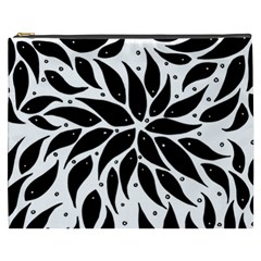 Flower Fish Black Swim Cosmetic Bag (xxxl)  by Mariart