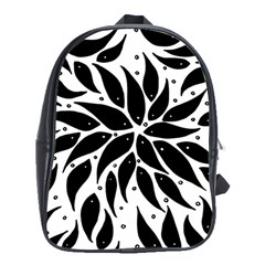 Flower Fish Black Swim School Bags (xl)  by Mariart