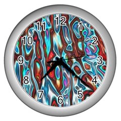 Dizzy Stone Wave Wall Clocks (silver)  by Mariart