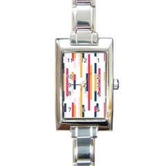 Geometric Line Vertical Rainbow Rectangle Italian Charm Watch