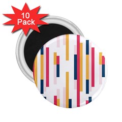 Geometric Line Vertical Rainbow 2 25  Magnets (10 Pack) 