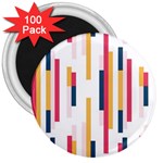 Geometric Line Vertical Rainbow 3  Magnets (100 pack) Front