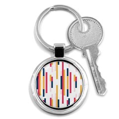 Geometric Line Vertical Rainbow Key Chains (round) 