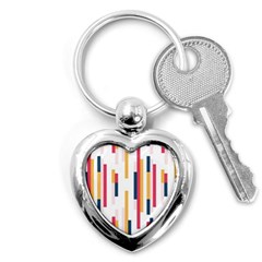 Geometric Line Vertical Rainbow Key Chains (heart)  by Mariart