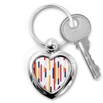 Geometric Line Vertical Rainbow Key Chains (Heart)  Front