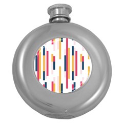 Geometric Line Vertical Rainbow Round Hip Flask (5 Oz) by Mariart