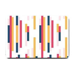 Geometric Line Vertical Rainbow Small Doormat  by Mariart