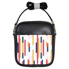 Geometric Line Vertical Rainbow Girls Sling Bags by Mariart