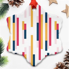 Geometric Line Vertical Rainbow Ornament (snowflake) by Mariart