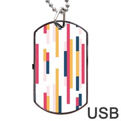 Geometric Line Vertical Rainbow Dog Tag Usb Flash (two Sides) by Mariart