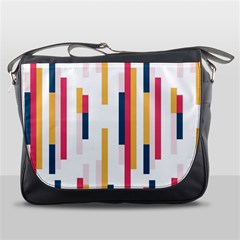 Geometric Line Vertical Rainbow Messenger Bags by Mariart