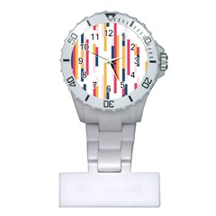 Geometric Line Vertical Rainbow Plastic Nurses Watch