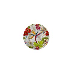 Flower Floral Red Green Tropical 1  Mini Buttons by Mariart