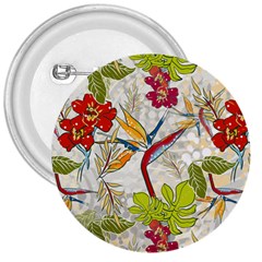 Flower Floral Red Green Tropical 3  Buttons by Mariart