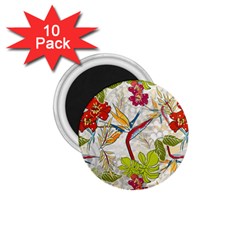 Flower Floral Red Green Tropical 1 75  Magnets (10 Pack) 