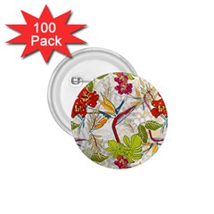 Flower Floral Red Green Tropical 1 75  Buttons (100 Pack) 