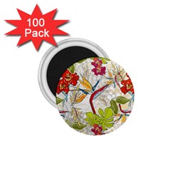 Flower Floral Red Green Tropical 1 75  Magnets (100 Pack) 