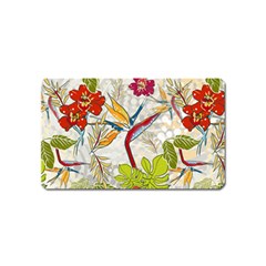 Flower Floral Red Green Tropical Magnet (name Card)