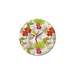 Flower Floral Red Green Tropical Golf Ball Marker by Mariart