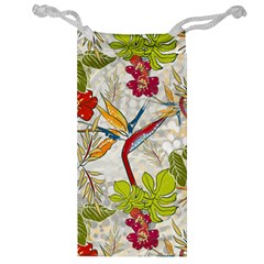 Flower Floral Red Green Tropical Jewelry Bag