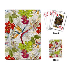 Flower Floral Red Green Tropical Playing Card by Mariart