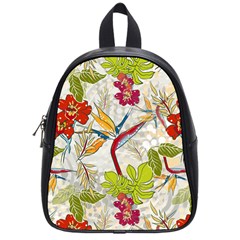 Flower Floral Red Green Tropical School Bags (small)  by Mariart