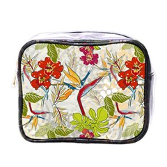 Flower Floral Red Green Tropical Mini Toiletries Bags by Mariart