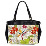 Flower Floral Red Green Tropical Office Handbags (2 Sides)  Front