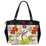 Flower Floral Red Green Tropical Office Handbags (2 Sides)  Back