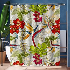 Flower Floral Red Green Tropical Shower Curtain 60  X 72  (medium)  by Mariart